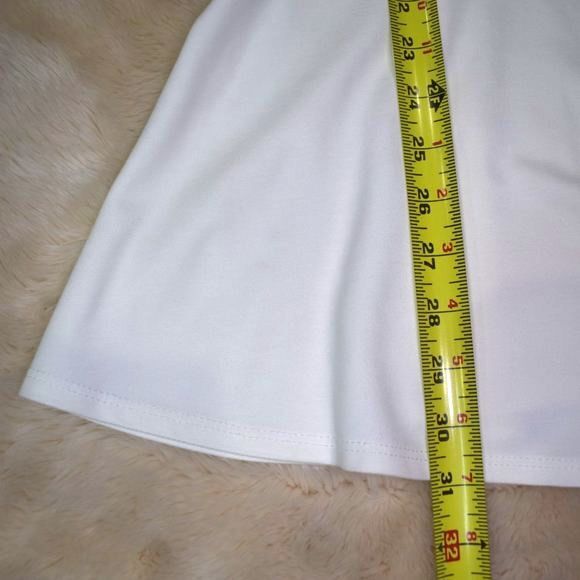 HeartBeeps White Fit & Flare Mini Dress Medium Low Cut Sleeveless Zip Back - Picture 6 of 14